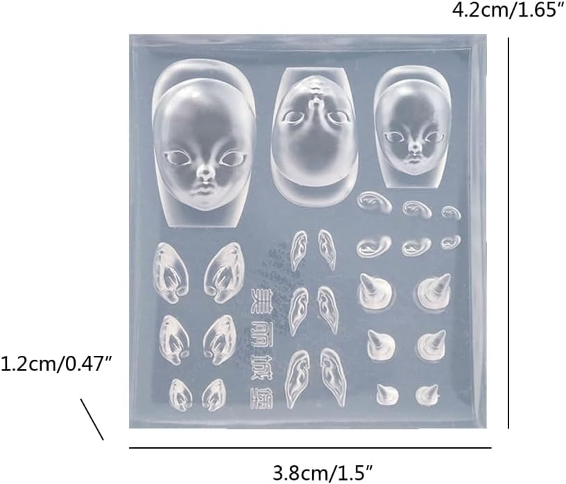 Elf Doll Nail Art Molds Elf Ear Silicone Stamps Devil Horns DIY Nail Art Mould