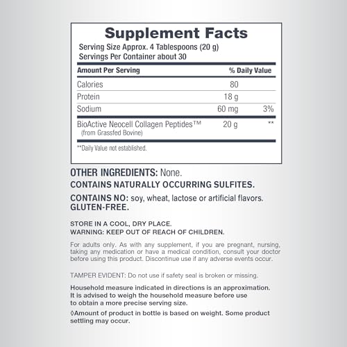 NeoCell Super Collagen Peptides Powder Unflavored 20g Type I & III Grass-Fed — view 4