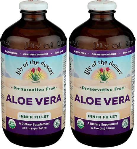 Lily Of The Desert Aloe Vera Juice 32 Oz Fillet Juices & Gels (Pack of 2)
