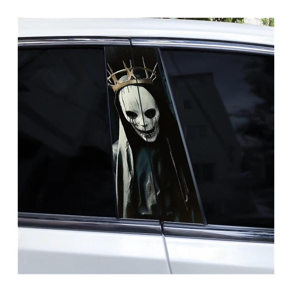 Body Parts 2pcs Car Center Pillar Sticker Ghost Crawling Soul Auto B-Pillar Waterproof Protective Film(I)
