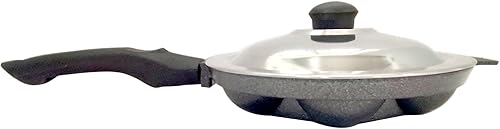 Miniatura 5 de Appam Pan Appam Maker antiadherente Ebelskiver Patra molde para panqueques Appachatty Paniyaram Pan 7 cavidades Paniyarakkal Huevos Pan de aluminio