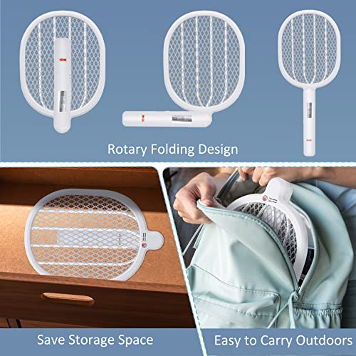 image for Ansevo Bug Zapper Racket, Electric Fly Swatter with Rotatable Handle, 