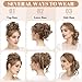 SARLA 2PCS Messy Bun Hair Pieces for Women Detachable Claw Clip Wavy Curly Synthetic Hairpieces for Updos with Tendrils Fake Scrunchies Ponytail Extension Beige Multi