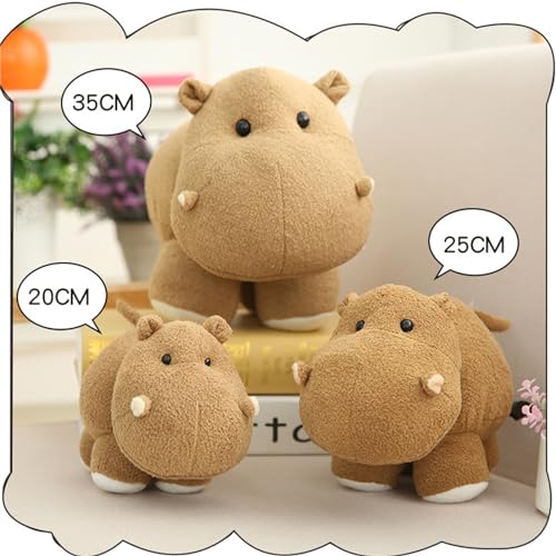 Uixxducc Kuscheltier Kinder Plüschtier Niedlich Elefanten Nilpferd Plüsch Spielzeug Weiche Flauschige Schmusekissen Kinderzimmer Deko Wurfkissen Geschenke (Nilpferd-B,25 cm)