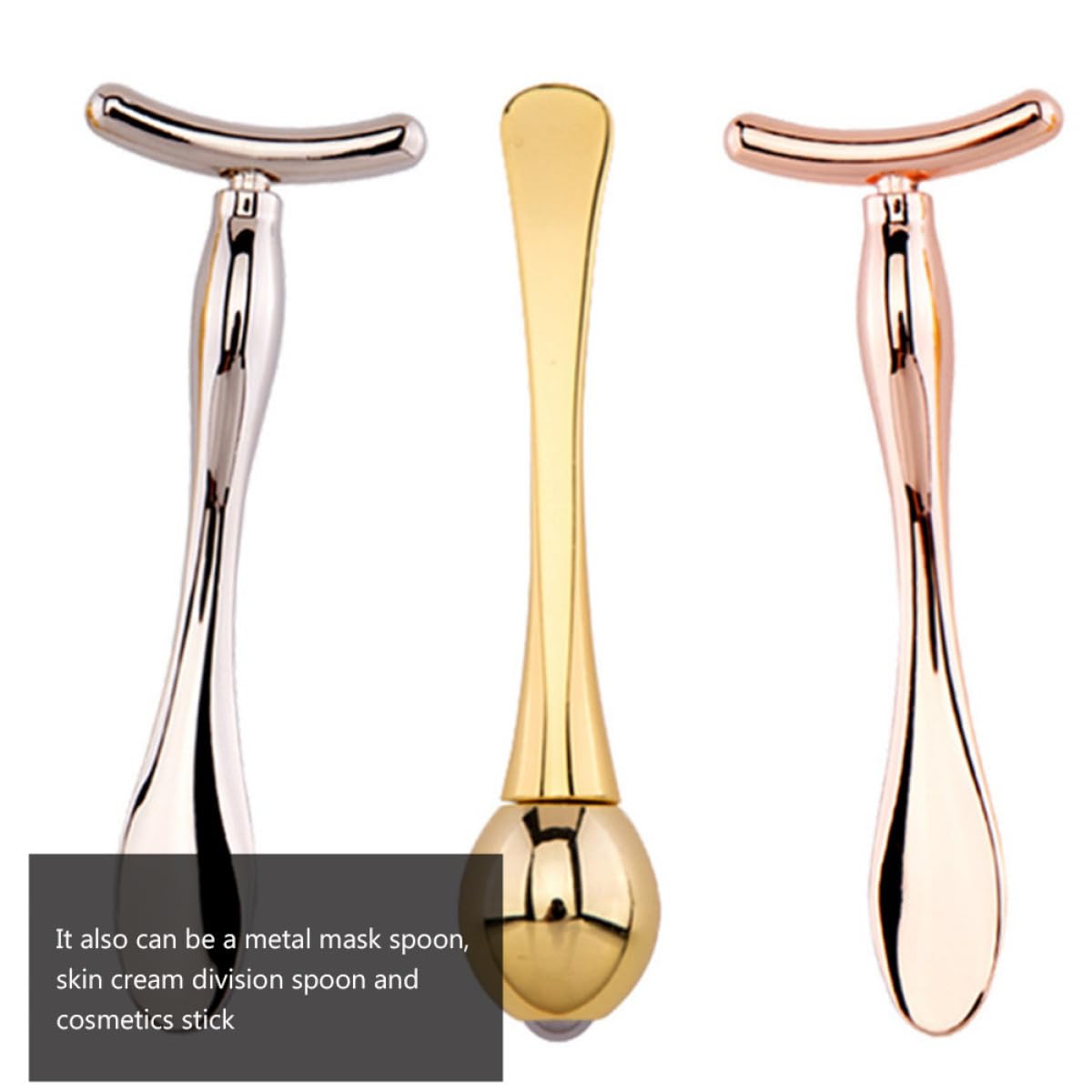 Rodillo Compacto de Zinc Ojos Masaje de para Dorado de Aleación y Funcional para Reducir Edema Kit Adecuado de Cuidado Facial para Mujeres