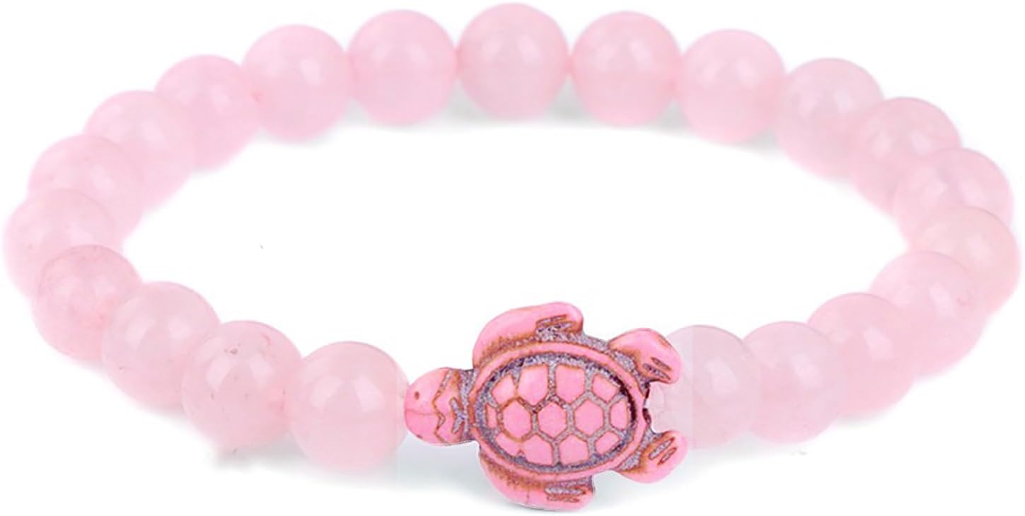 LUBINGSHINE Sea Shark Turtle Bracelet, Animal Elastic Natural Stone Beaded Bracelets for Animal Lover, Friendship Couple Animal Bracelets for Birthday Festival Gifts