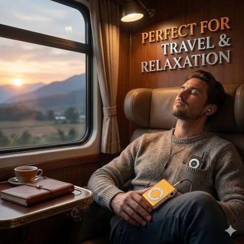 Image of Drumstone 𝟏𝟓-𝐘𝐞𝐚𝐫 𝐖𝐚𝐫𝐫𝐚𝐧𝐭𝐲 Handy Metal MP3 Player with TF Card Slot USB Compatibility Compact Portable Orange Music Player for Exercise Relaxation Travel Audio Use
