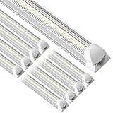 ONLYLUX 4ft led Shop Light - 45W 6750lm 5000K 4 Foot V Shape Integrated T8 led Lights,Linkable Shop Lights 48' T8 Garage Lights 8 Pack