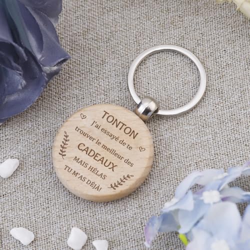 Cadeau Tonton Original, Cadeau Tonton Noel, Porte Clé en Bois, Cadeau pour Tonton, Super Tonton Cadeau, Cadeau Homme Tonton, Tonton Cadeau, Cadeau Oncle, Cadeau Anniversaire Cadeau Saint Valentin – vue 5