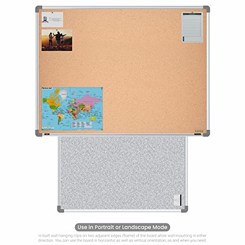 Image of Scholar Art Metis 3x4 Feet Cork Board for Study Table & Kids Room | High Strength Natural Cork + High Density Soft Board for Pinning Photos, Sticky Notes & Reminders