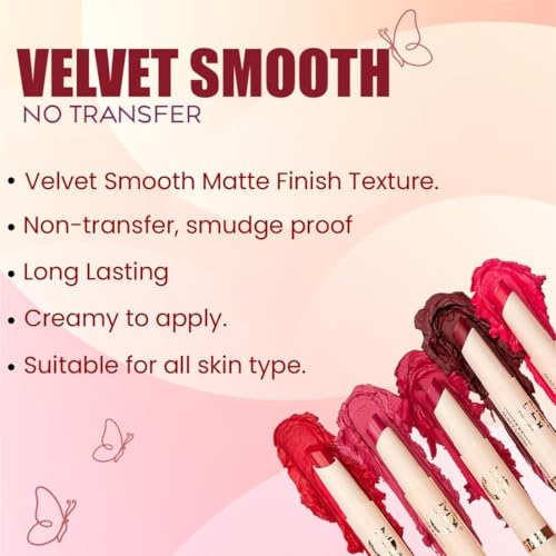 Image of MATTLOOK Velvet Smooth Lipstick | High Pigmentation | Non-Transfer & Waterproof | Creamy | Long Lasting Lipstick (17-Passionate-Pink,2g)