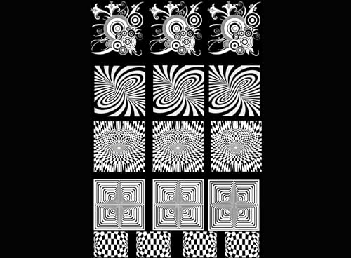 Optical Illusions 16 pcs 0.75 to 1.25 Inch White Fused Glass Decals