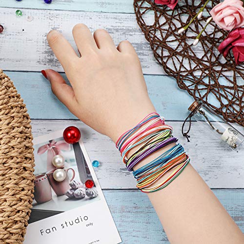 Hicarer 36 Pieces Handmade Friendship Braided Bracelet Adjustable Colorful Bracelet Colorful Wrist Cord Anklets Jewelry For Women Teen Girls Birthday Party Favors (Classic Style) #TOP1