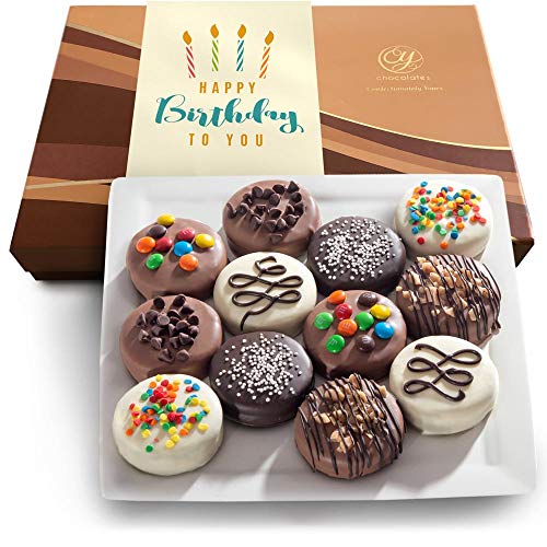 CY Goodies Birthday Deluxe Chocolate Dipped Oreos 12 Piece Reward Field