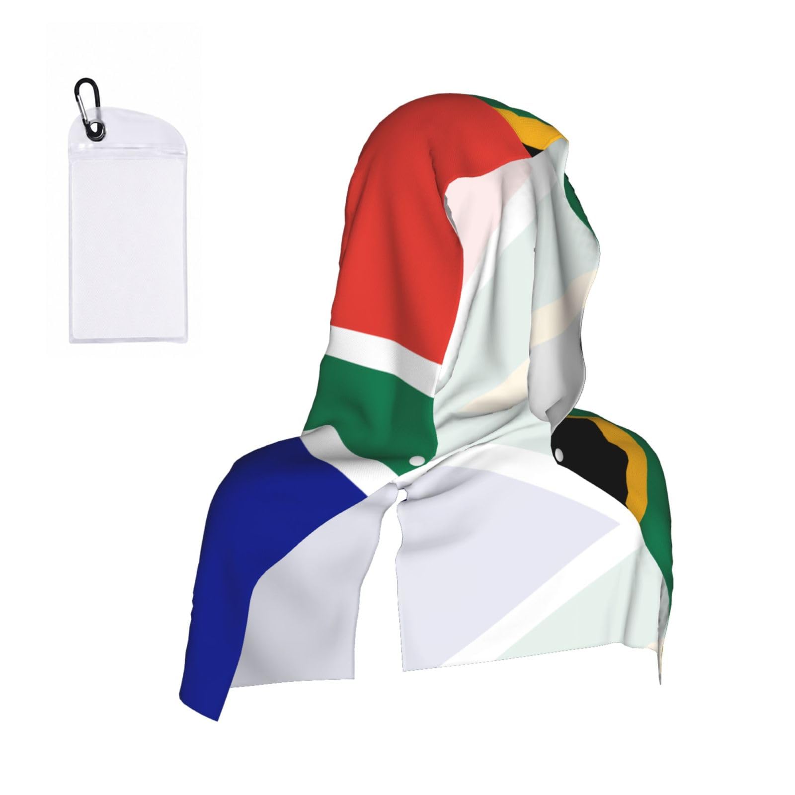 CNTDBU South African flag Cooling Towel Hooded-Instant Chill Neck Cover for Sports, UV Cooling Rag for Running Gym