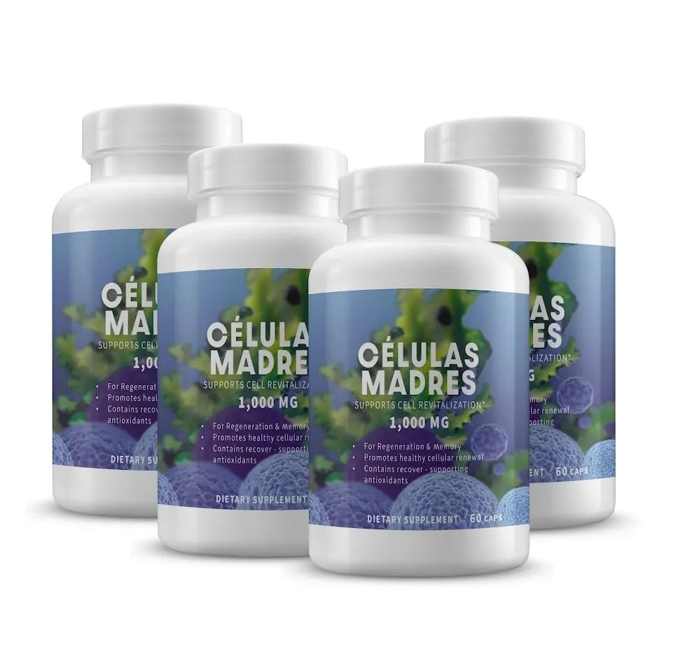 4 Celulas Madres AFA Stem Natural Cell 60 Capsules 1 000 mg Blue Green Algae Non GMO Gluten Free Aphanizomenon Flos-aquae celula Madre suplement