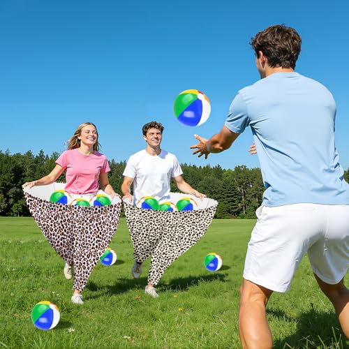 Image of Granny Pants Outdoor Game, 2PCS Granny Pants Game with 8 Bouncy Balls & 1 Air Pump (Random Colors), Big Pants Beach Ball Game Granny Pants Yard Game for Adults and Family Group Activities