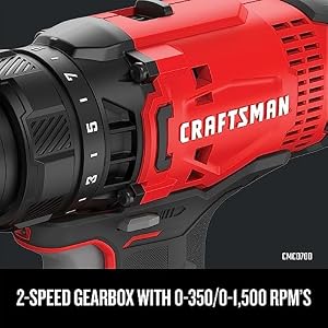 CRAFTSMAN V20 MAX Cordless Drill Driver and Impact Driver Set, Power Tool Set with 2 Batteries and Charger, LED Work Light, 2 Bits, Bag (CMCK200C2) — photo 6 of 6