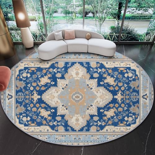 Tapis rond lavable en machine de 150cm antidérapant imprimé persan - 2