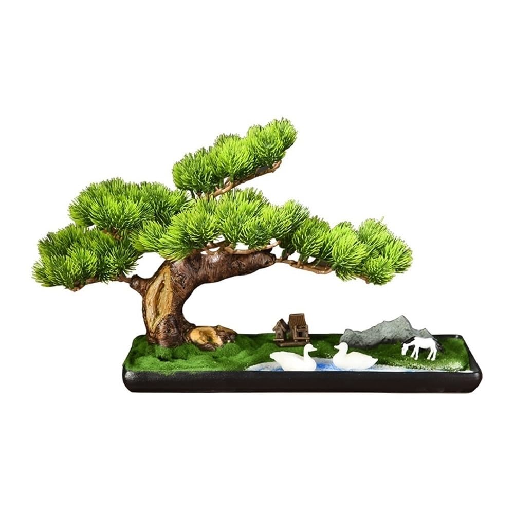 WOTZOV Artificial Plants, Artificial Bonsai Tree With Pot Home Desktop Creative Decoration Fake Pine Tree Plant Ornaments,Home Decor