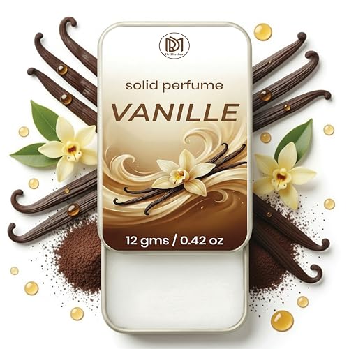 Image of Dr.Mashur Solid Perfume Vanille | Warm Vanilla Sugar | Alcohol Free Wax Perfume Balm Long Lasting Pocket Fragrance Tin 12g, Non Greasy Smooth Glide, Travel Friendly Unisex | Gift for Couples