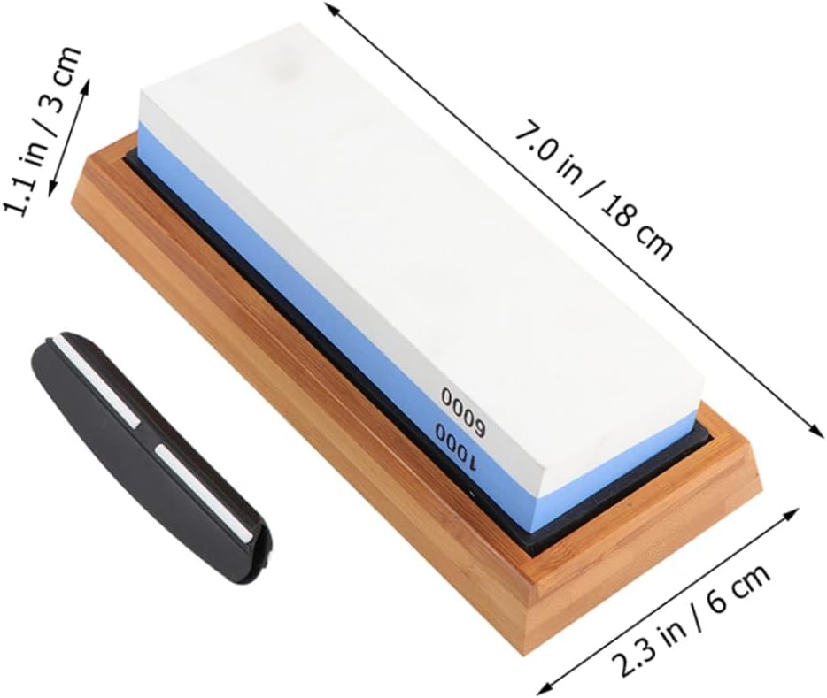 1Set Double Sided Sharpening Stone with Non Slip Base Grit for Kitchen Tools for Knives Scissors and Chisels Durable Grinding Sharpener for Home