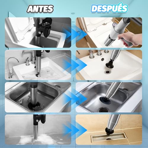 Desatascador de tuberías de alta presión para lavabo ducha y bañeras 6