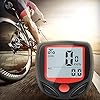 Retoo Computer da bicicletta LCD, tachimetro impermeabile con 14 funzioni, velocità, contachilometri, misurazioni giornaliere e di allenamento, multifunzione, nero, rosso #5