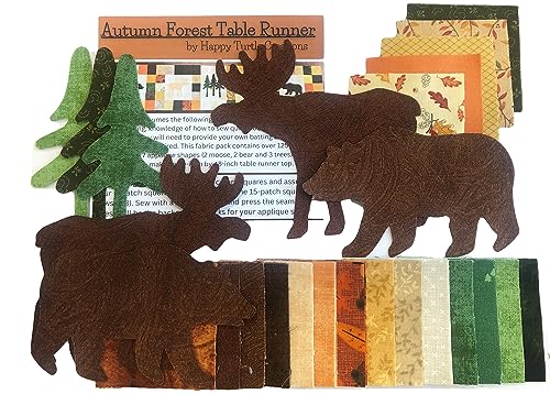 Happy Turtle Creations Autumn Table Runner DIY Quilt Kit Precut and Ready to Sew
