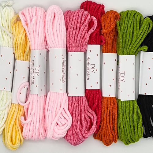 Image of Howie's Punch Needle Kit for Beginner, Cartoon Rug Hooking Embroidery Kits with Pattern, Yarns, Tools and Instructions, Creative Craft Home Decor(Pink Bird, 8 inch diameters)