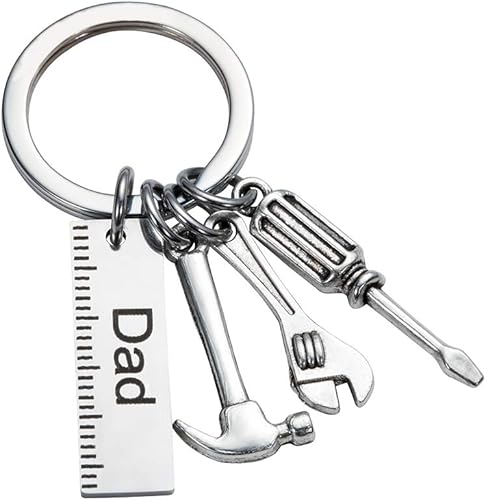 Miniatura 7 de Llavero Pop con regla, llave de martillo y destornillador, regalos para papá, Día del Padre, regalos de cumpleaños de hija e hijo