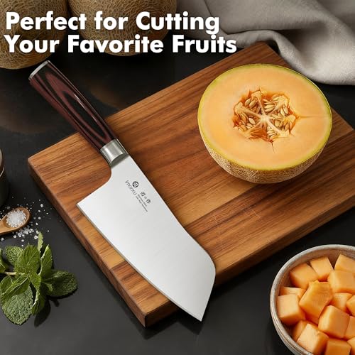 imarku 7 Inch Meat Cleaver, SUS440A Japanese Steel, Ergonomic Handle - image 8