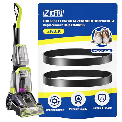 ZITFRI Replacement Belts for Bissell 2910, 2987, 2806, 28062, 29878, 29879, 2190W PowerForce TurboClean PowerBrush Pet Carpet Cleaner, Flat Pump Belt Compatible with Part #1606428 (2 Pack)