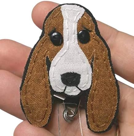 Basset Hound Badge Reel,Hound Dog Badge Holder,Basset Hound,Dog,Badge Card Holder, ID Holder,Nurse ID,Handmade Badge Reel,Hound,gift