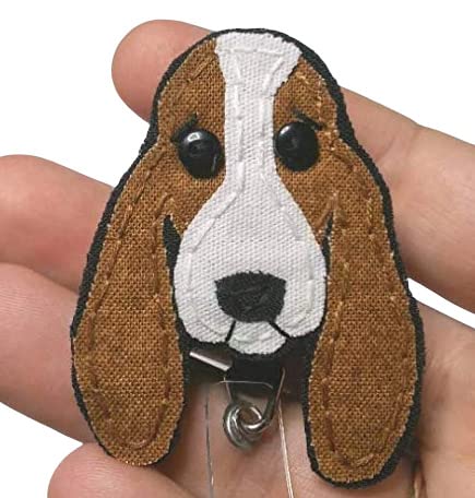 Basset Hound Badge Reel,Hound Dog Badge Holder,Basset Hound,Dog,Badge Card Holder, ID Holder,Nurse ID,Handmade Badge Reel,Hound,gift