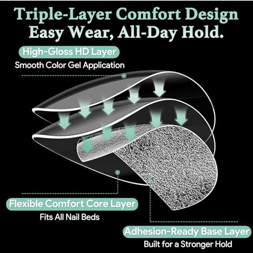 Image of LEYKOSH Extra Short Almond Nail Tips - 216pcs Soft Gel Full Cover Fake Nails, 70-Grit Pre-Sanded Matte Clear Press on Nails for Extension, DIY Home Manicure with 12 Sizes