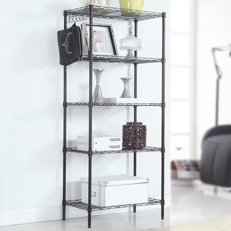 Estante de almacenamiento ajustable de 5 niveles, estante de almacenamiento de metal, estantes de almacenamiento para despensa, armario, cocina,