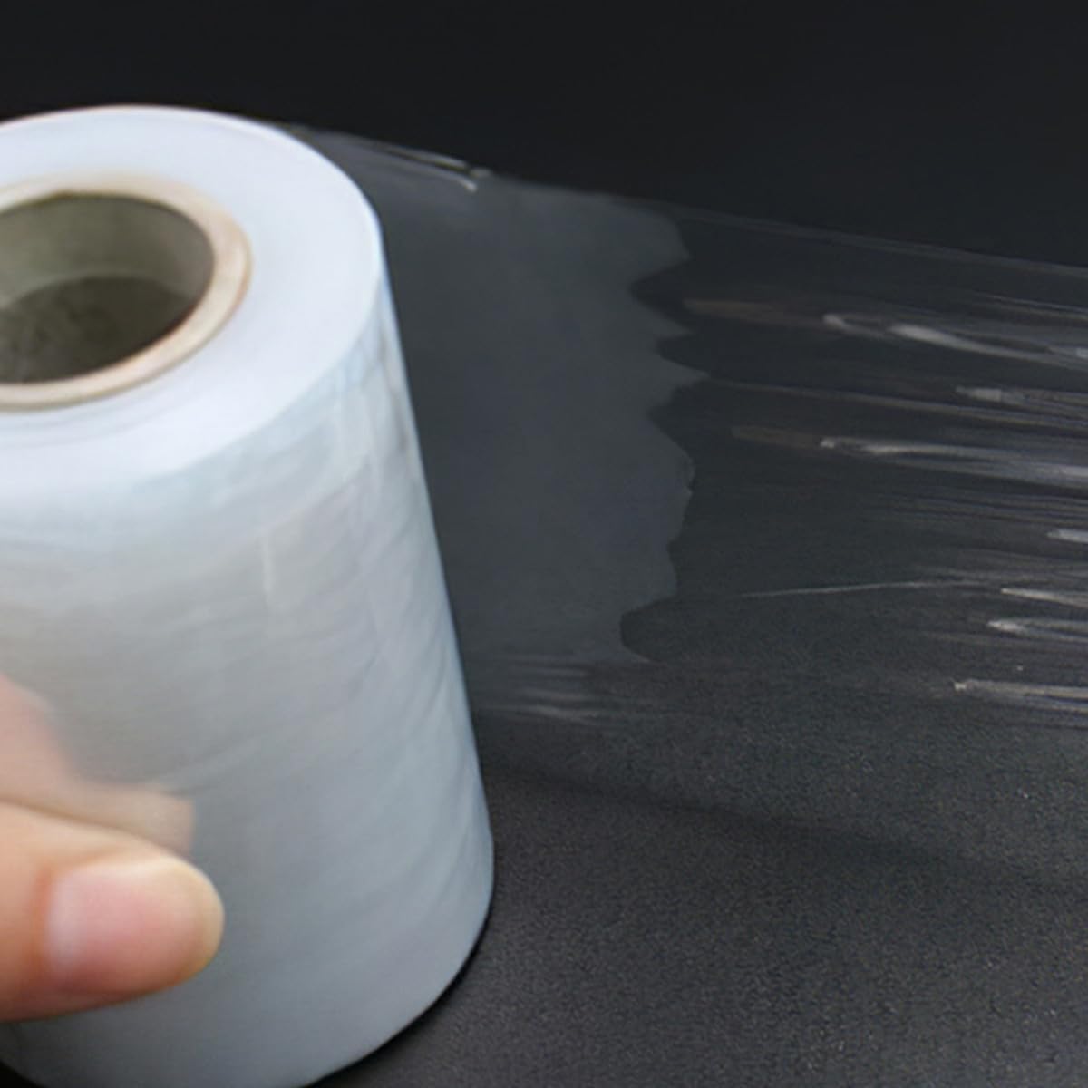 NOLITOY Heavy-Duty Stretch Wrap Film 10cm X 150m with Plastic Handle, Industrial Strength Stretch Wrap Roll for Moving, Pallet Wrapping, Packing and Shipping Supplies