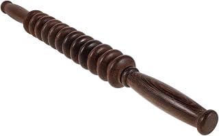 Didiseaon Handheld Muscle Roller Stick Wooden Massage Tool for Neck Back and Shoulders Four-Wheel Design for Even Pressure Relief for Relaxation