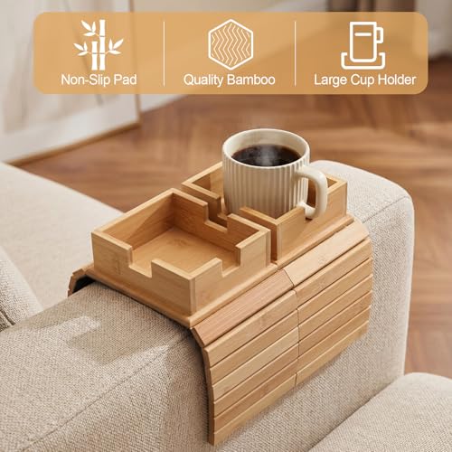 Mesa de sofá para mandos y aperitivos con base antideslizante plegable LemonRoad 4