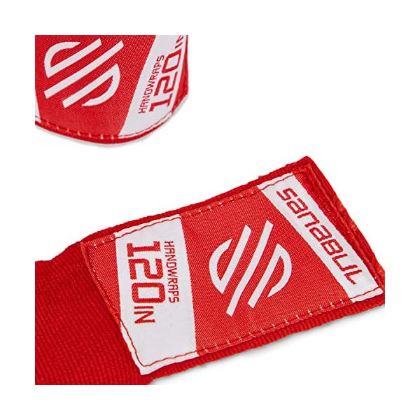 Sanabul-Elastic-120-inch-Handwraps-for-Boxing-Kickboxing-Muay-Thai-MMA Sanabul Elastic 120 Inch Boxing Hand Wraps | The Ultimate Hand Wraps for Boxing Gloves for Men, Women, and Kids | Muay Thai MMA Hand Wraps | Red