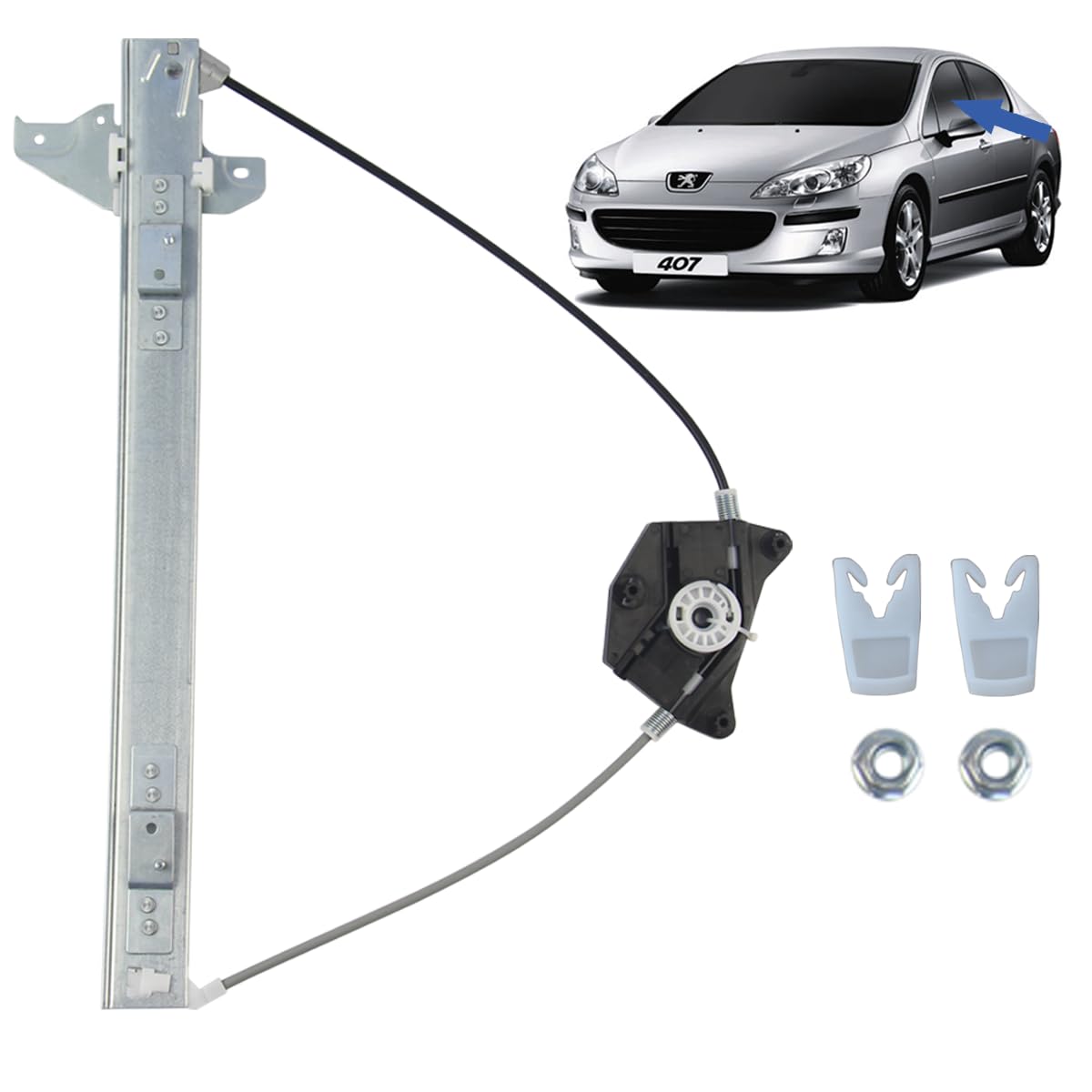 STARKIT PERFORMANCE Elevalunas compatible para Peugeot 407 (2004-2011) DELANTERO IZQUIERDO (conductor) 9221Q6