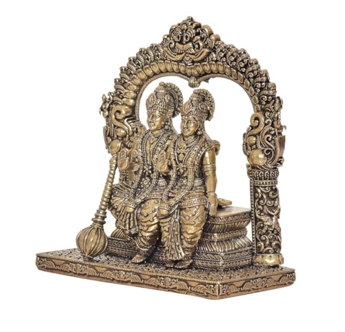 Estatua de Lakshmi Narayan en latón de 5 pulgadas miniatura 4
