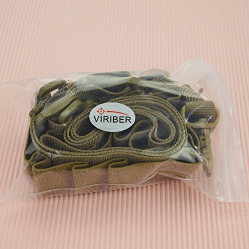 Viriber Tactical Heavy Duty Shotgun Straps 15 Round Ammunition Bandolier Belt 20GA and 12 GA Nylon (Khaki)
