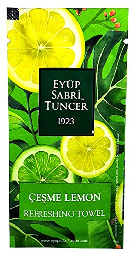 Premium Cesme Lemon Cologne Refreshing Wipes, 100 Count Individually Wrapped