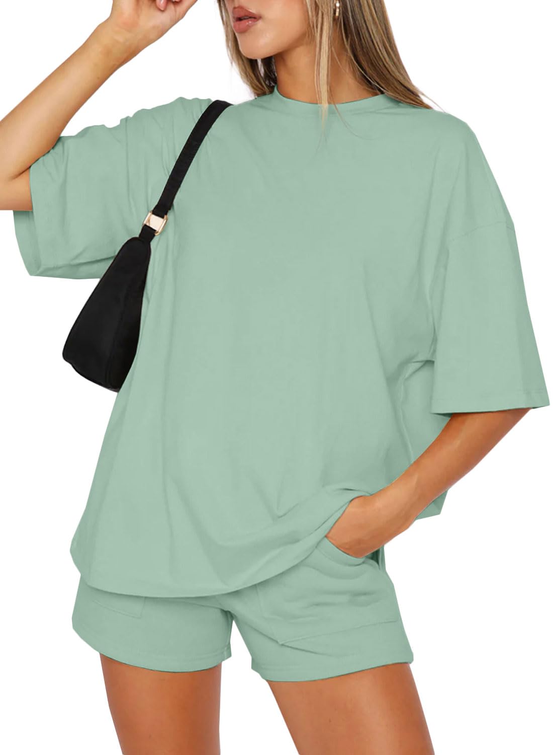 Damen Sommer Set Musselin - Zweiteiler Mit Bluse & Shorts Lounge Wear