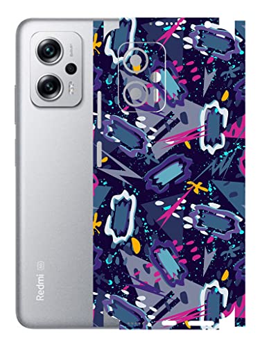 Image of AtOdds - Redmi K50i (5G) Mobile Back Skin Rear Screen Guard Protector Film Wrap (Coverage - Back+Camera+Sides) (Abstract)