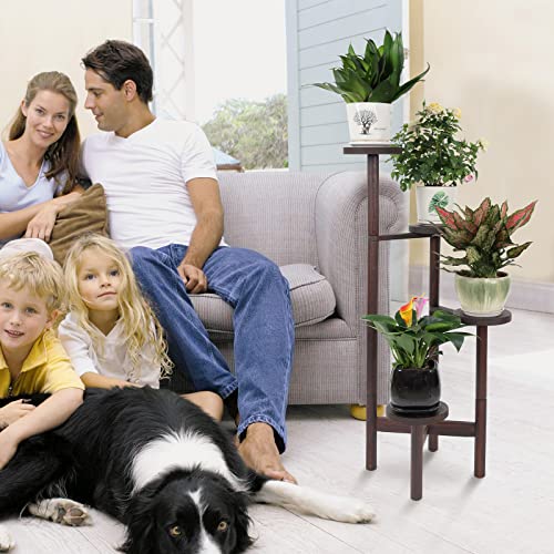 Sutine Solid Pine Wood Plant Stand, 4 Tier Corner Plant Stands For Indoor Outdoor Plants Multiple Flower Pot Holder, Modern Tall Plant Shelf Rack For Balcony Garden Patio Living Room Bedroom Office #TOP5