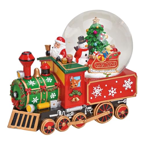 Weihnachten Schneekugel Musik Spieluhr (Weihnachtslokomotive Ø21 cm)