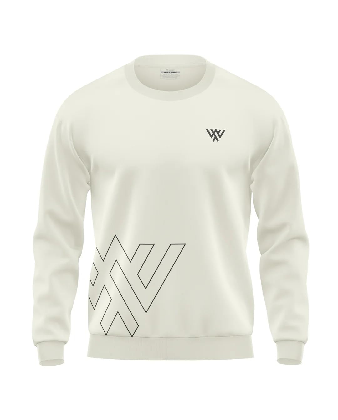 warriorworld Men’s 100% Cotton Sweatshirt | Modern Crew Neck Pullover with Minimalist Geometric Design | Soft Long Sleeve Casual Winter Wear-picture-25